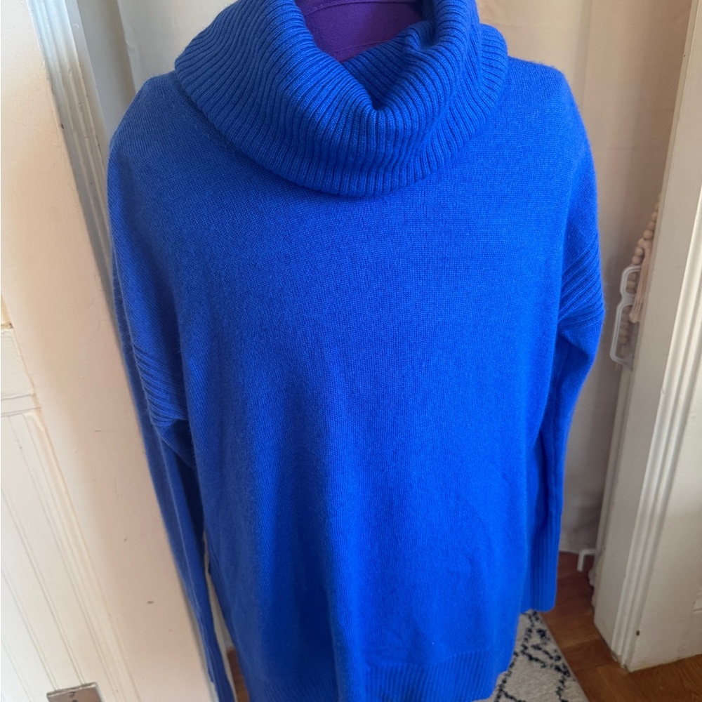 Diane Von Furstenberg Royal Blue Cowl Neck wool Sweater